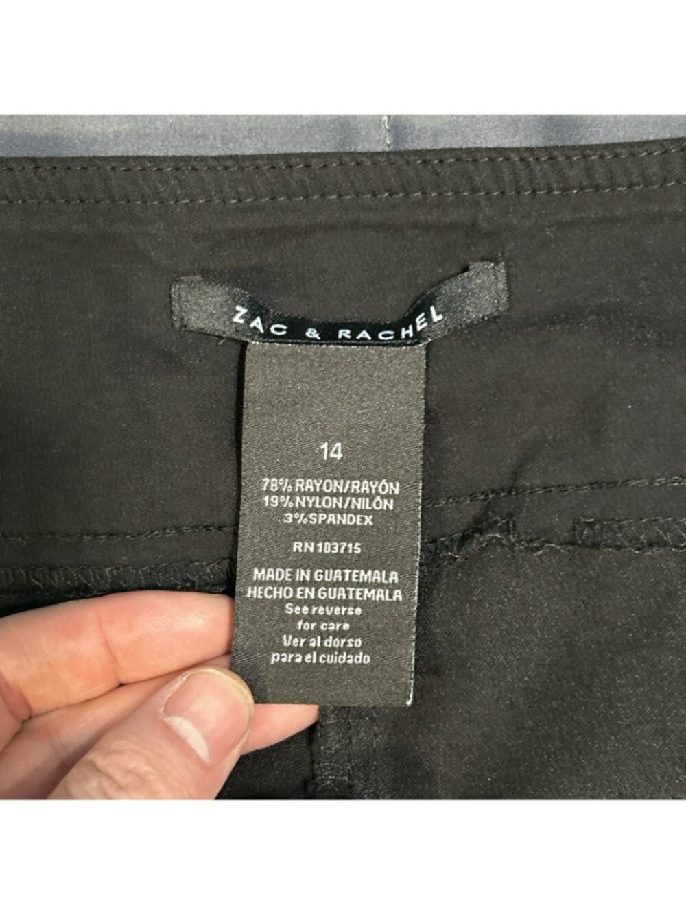 Women's Zac & Rachel Pants EUC Size 14 Black Pull On Baggy Y2K - Picture 7 of 7
